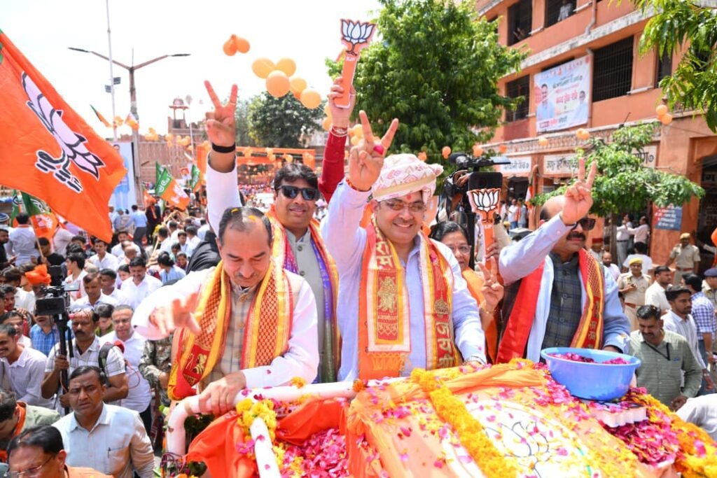 bjp-road-show-jaipur-cm-bhajan-lal-sharma-triple-engine-government-appeal-1